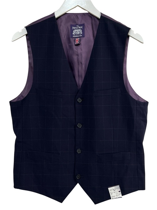 The Savile Row Company Other - The Savile Row Company London Brixton Waistcoat Vest - Mens 40R - Navy / Purple.
